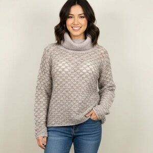 One Grey Day Sweater Mohair Wool Turtleneck Lightweight Pullover Size Small